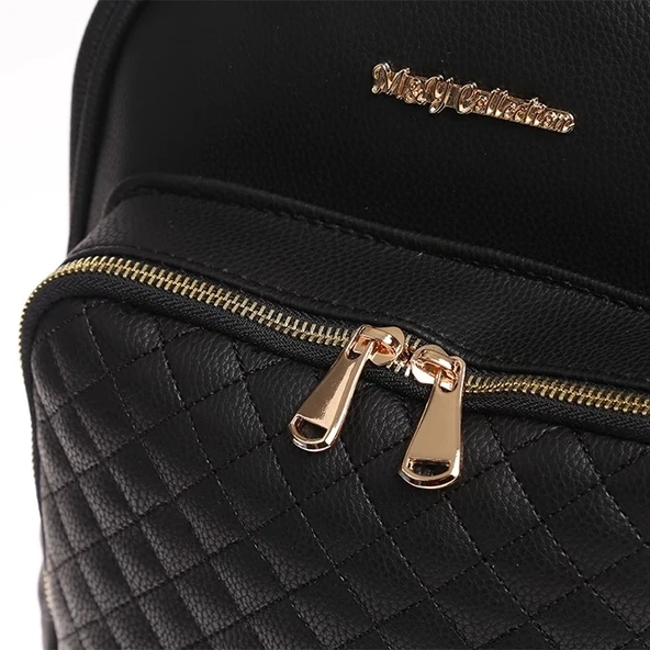 M&Y Dust Deri Anne Bebek Bakım Sırt Çantası 7130 Siyah - 3