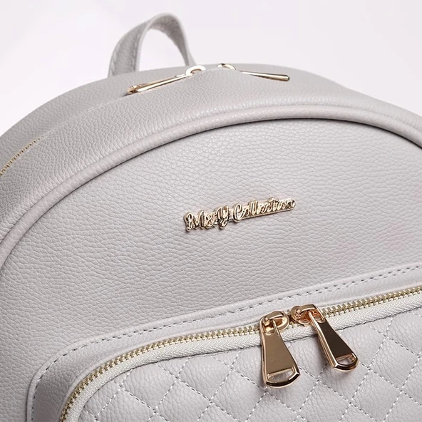 M&Y Dust Deri Anne Bebek Bakım Sırt Çantası 7130 Gri - 3