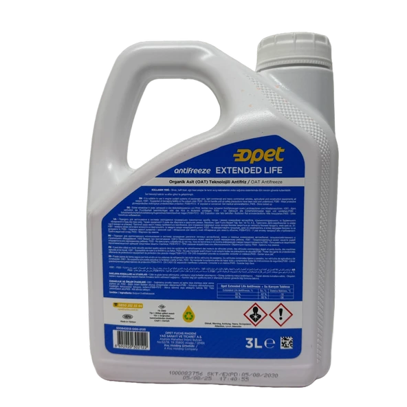 Opet 70C Konsantre Kırmızı Antifriz 3 Litre - (Su ile -37C 6 LT)