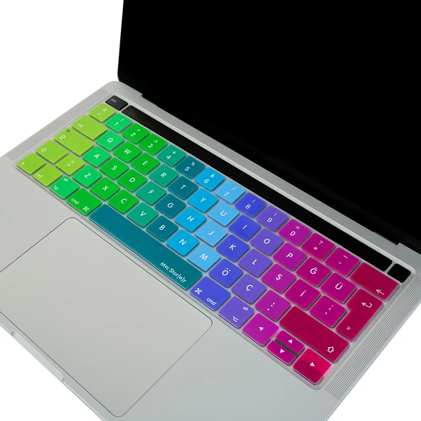 MacBook Pro Touch Bar Türkçe Q Klavye Koruyucu Silikon İnce Yıkanabilir 13 ve 15 inç Uyumlu - Resim 2