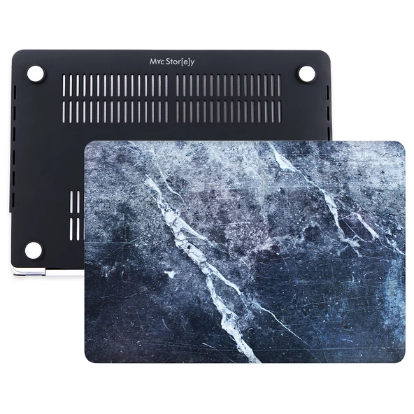Macbook Air Kılıf 13 inç Mermer09NL (Eski USB'li Model 2010-2017) A1369 A1466 ile Uyumlu