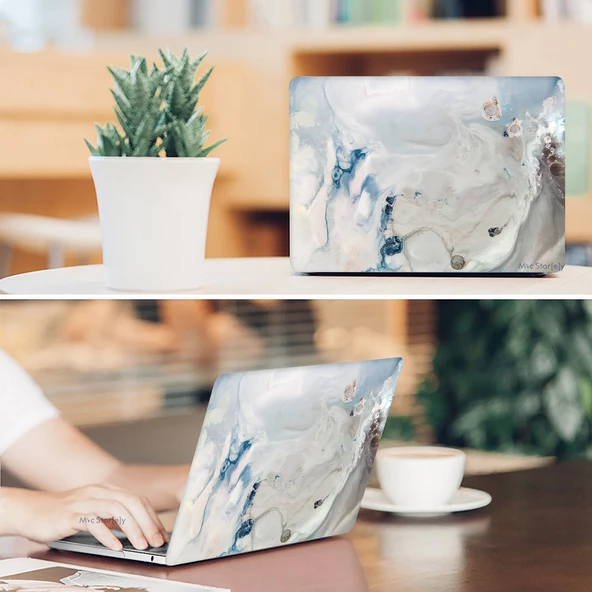 Macbook Air Kılıf 13 inç Mermer10NL (Eski USB'li Model 2010-2017) A1369 A1466 ile Uyumlu - 8
