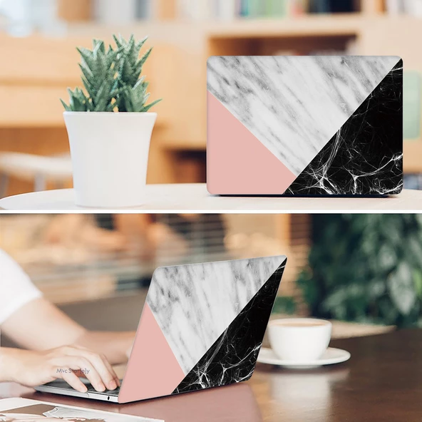 Macbook Air Kılıf 13 inç Mermer09NL (Eski USB'li Model 2010-2017) A1369 A1466 ile Uyumlu - 8