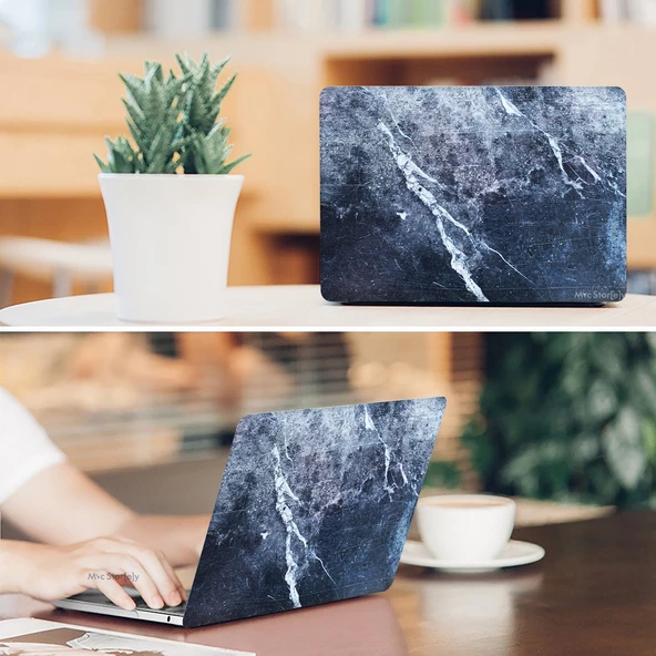 Macbook Air Kılıf 13 inç Mermer09NL (Eski USB'li Model 2010-2017) A1369 A1466 ile Uyumlu - 7