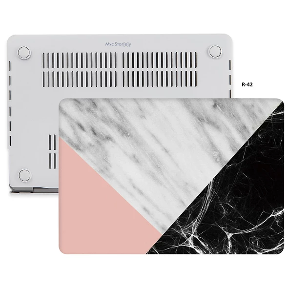 Macbook Air Kılıf 13 inç Mermer09NL (Eski USB'li Model 2010-2017) A1369 A1466 ile Uyumlu - 4