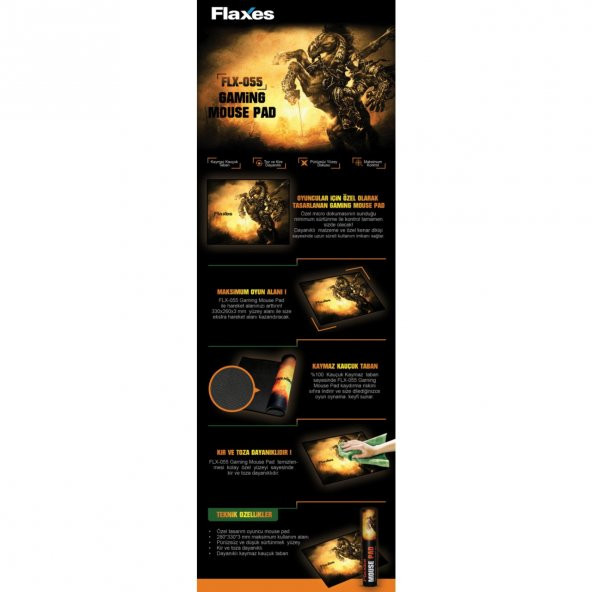 Flaxes FLX-055 Gaming Silindir Kutu Mouse Pad 330x260x3mm - 4