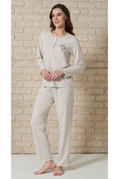 Pijadore 1713Bej Kadın  Pijama Takımı