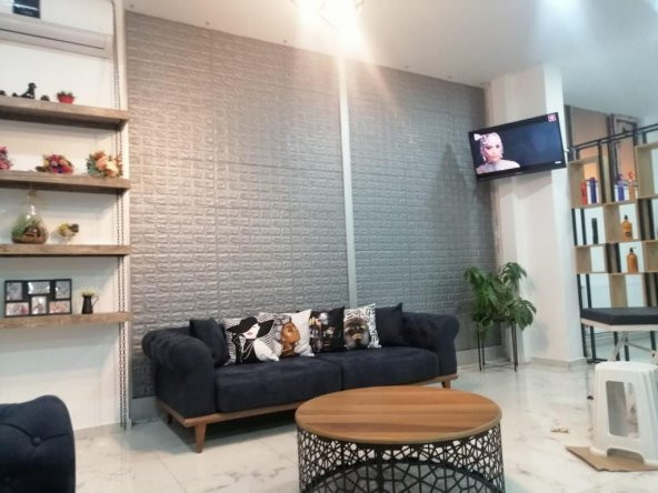 Renkli Duvarlar NW02 GRİ KENDİNDEN YAPIŞKANLI ESNEK SÜNGER 3D DUVAR KAĞIDI PANELİ 70x77 CM - 4