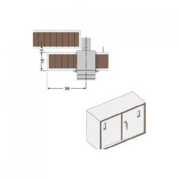 Basmalı Çekmece Kapak Kilidi 22mm - 2