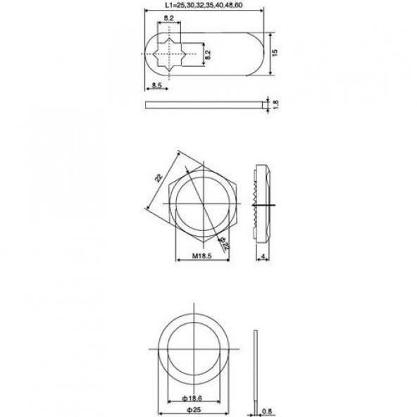 Mandallı Çekmece Kapak Kilidi 25mm - 3