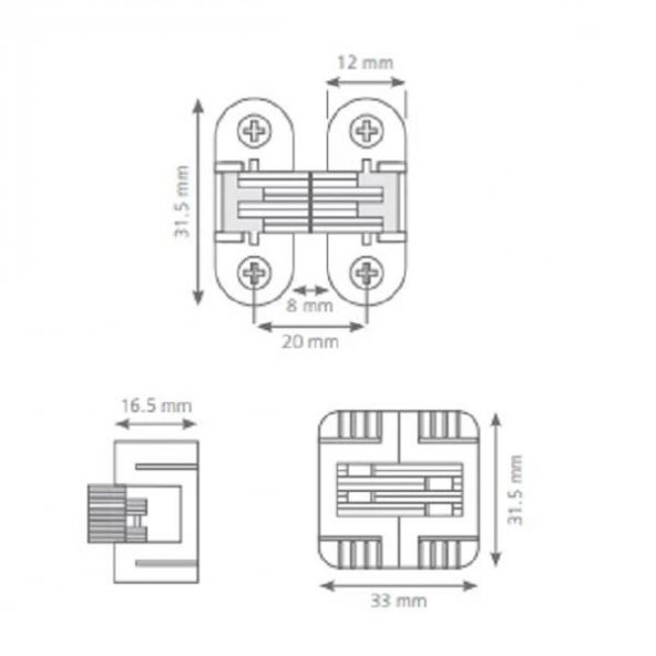 Gürçay Plastik Oval Akordiyon Masa Menteşesi Vidalı - 2
