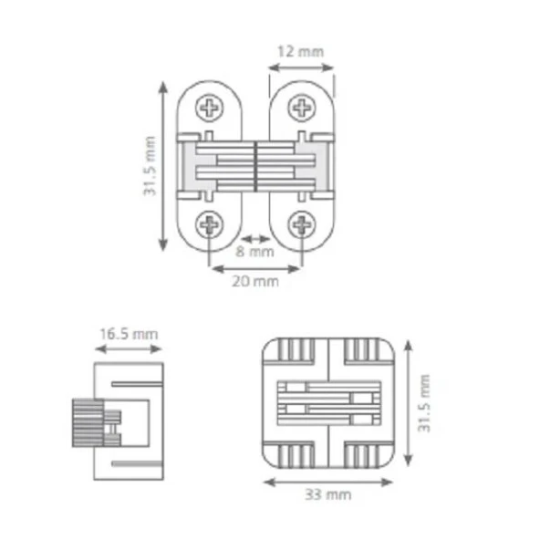 Plastik Oval Akordiyon Masa Menteşesi Vidalı - 2