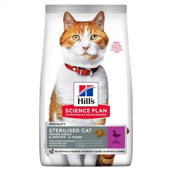 Hills Sterilised Plan Ördekli Kısırlaştırılmış Yetişkin Kedi Maması 3 KG