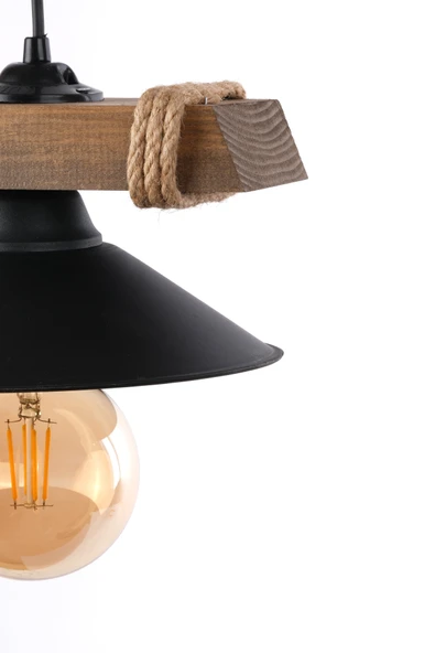 Tekli Siyah Sarkıt Avize Şapkalı Sarkıt Modern Tasarım - 5