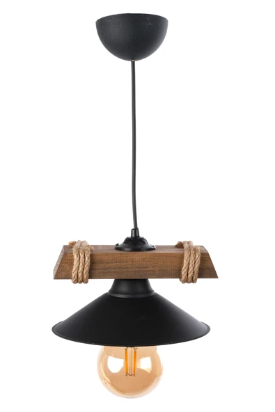 Tekli Siyah Sarkıt Avize Şapkalı Sarkıt Modern Tasarım - 3