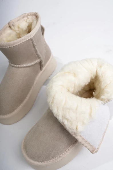 Muggo MİXS Garantili Kalın Taban İçi Tüylü Cırtlı Günlük Mini Çocuk Bot - 4