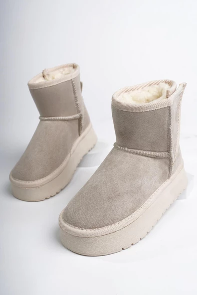 Muggo MİXS Garantili Kalın Taban İçi Tüylü Cırtlı Günlük Mini Çocuk Bot - 2