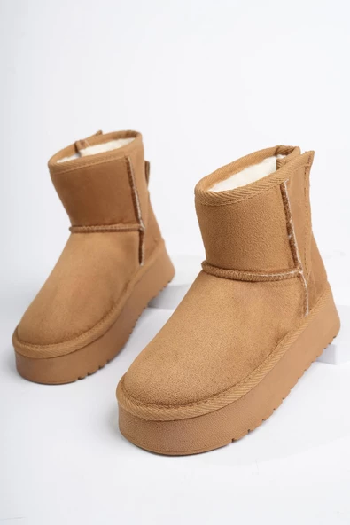 Muggo MİXS Garantili Kalın Taban İçi Tüylü Cırtlı Günlük Mini Çocuk Bot - 12