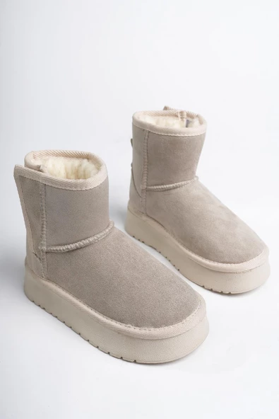 Muggo MİXS Garantili Kalın Taban İçi Tüylü Cırtlı Günlük Mini Çocuk Bot - 5