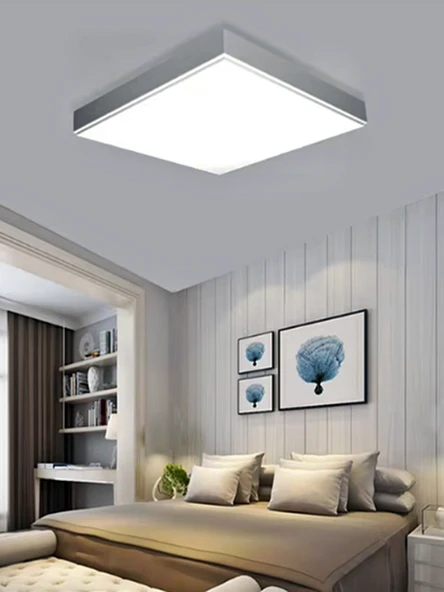 Gökyüzü Panel Gecemsi Tasarım, Led Avize, Yatak Odası Lamba,54w -büyük Boy Avize (60cmx60cm) - 9
