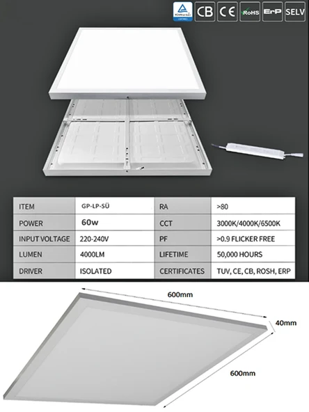 Gökyüzü Panel Gecemsi Tasarım, Led Avize, Yatak Odası Lamba,54w -büyük Boy Avize (60cmx60cm) - 10