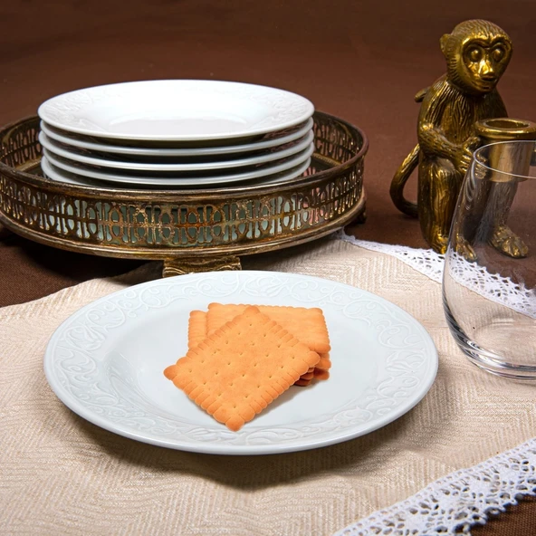 GÜRAL PORSELEN Bahar Dalı 6 Adet 16 Cm Tatlı Tabağı - Resim 3