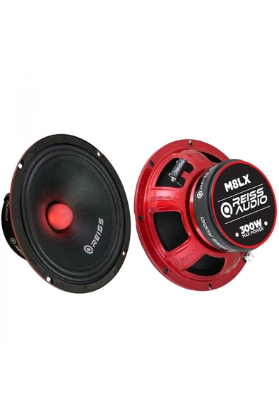 Reiss Rs-m8lx 20 Cm Oto Kurşun Göbek Midrange Hoparlör Rgb Ledli Çifti 600wat-300w Rms Metal Kapaklı Aksr - 2