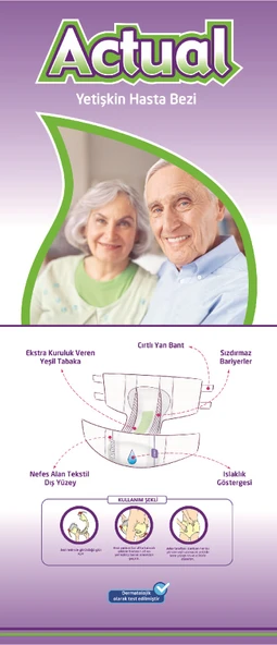 Actual Yetişkin Hasta Bezi Bel Bantlı S - Small - Küçük 120 Adet (4PK*30) - Resim 4