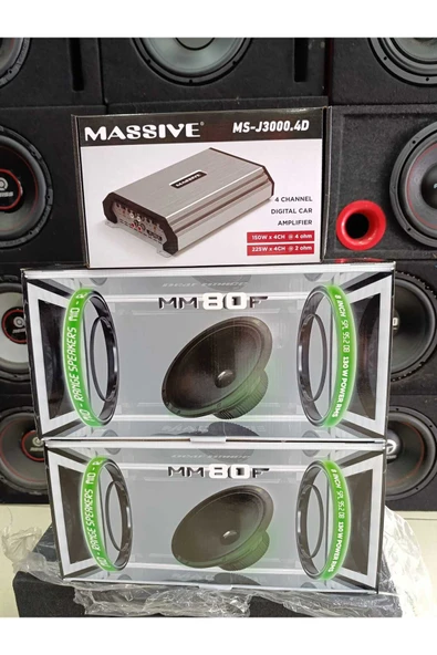 Masiva KOMPLE HAZIR SET!! MS-J3000.4D AMFİ, 4 ADET 20 CM MİDRANGE VE 30 CM FOR-XX BAS - 5