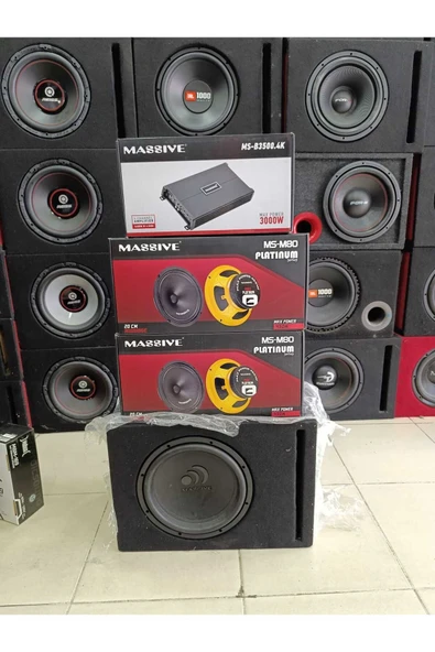 Masiva KOMPLE SETT! 30 CM MASSİVEE BAS , 2 TAKIM 20 CM MASİV MİDRANGE VE 4 KANAL MS-B3500.4K AMFİ - 3