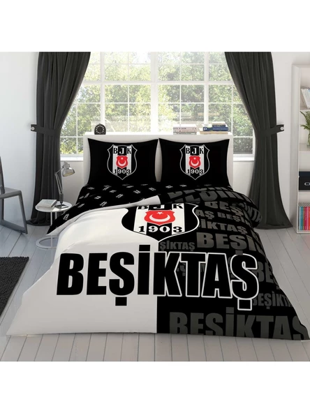 Taç - Beşiktaş Parçalı Logo Lisanslı Çift Kişilik Nevresim Takımı