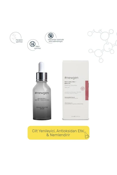 Newgen With AHA 10% + BHA 2% Peeling Solution Peeling Etkili Serum 30ml