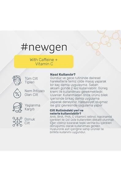 Newgen With Caffeine + Vitamic C Göz Altı Serumu 30ml - Resim 2