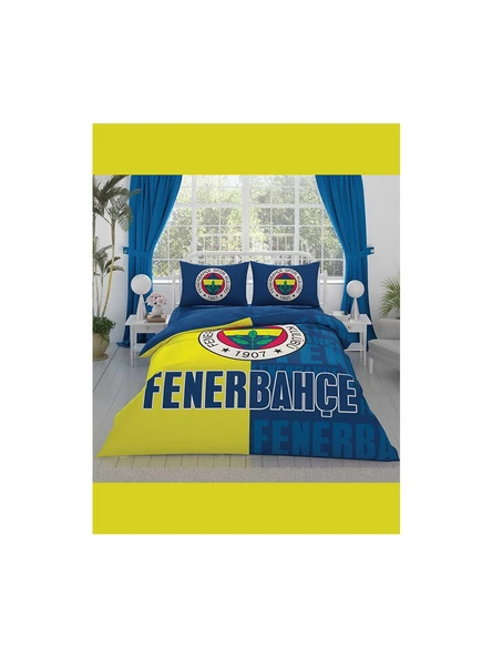 Taç Lisanslı Nevresim Takımı Fenerbahçe Parçalı Logo Çift Kişilik