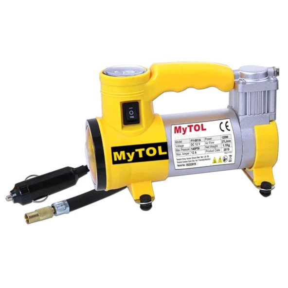 MyTOL FY001A Oto Lastik Şişirme Kompresörü Pompası