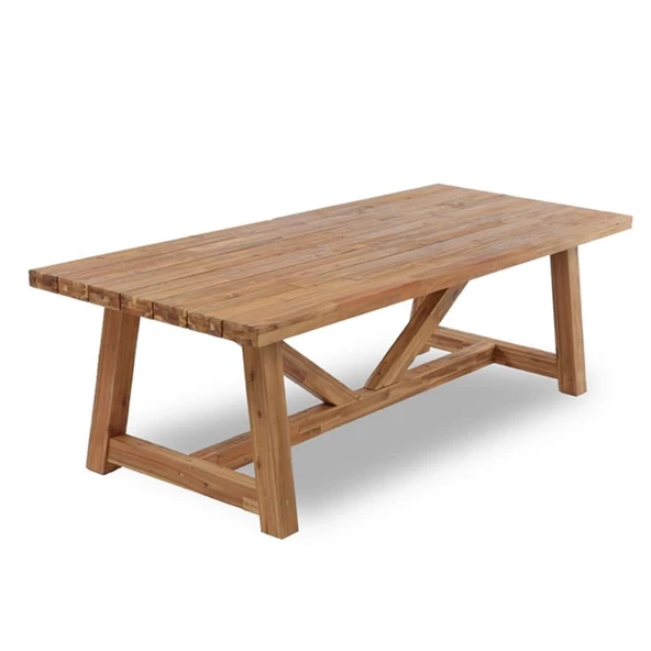 Taksim Ahşap Bahçe Takımı: 100x180 Masa + 4 Sandalye + 40x180 Bank Set, Masif Kestane - 5