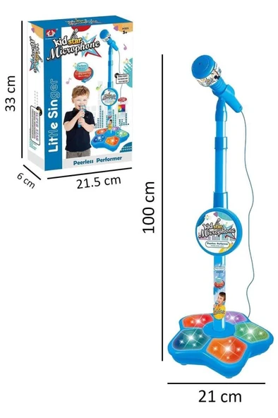 Rennes RG-12BL Çocuklar İçin Mikrofon Eğitici Oyuncak Mavi - Resim 2