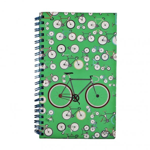 Bisiklet Spiralli Sert Kapaklı Yeşil Defter