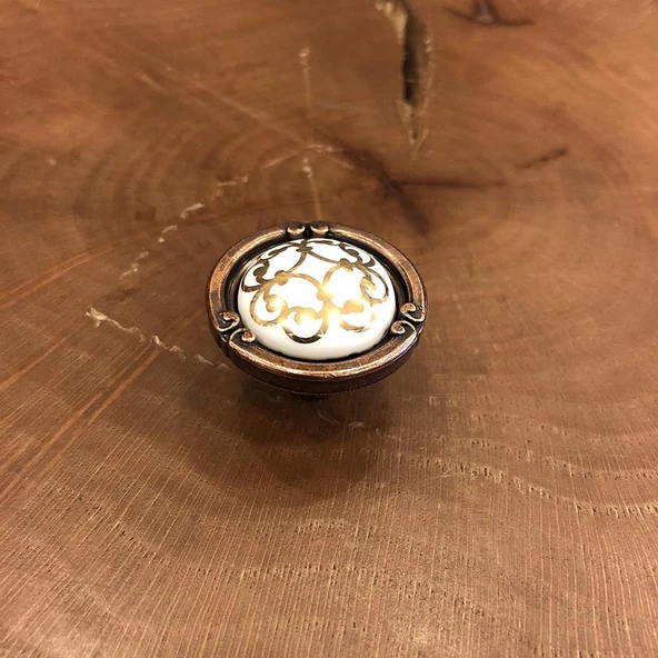 Narin Porselen Bakır Çekmece Kapak Kulpu (2 Adet) - 12