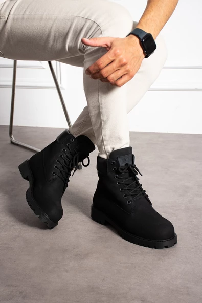 Albishoes Erkek Kaymaz Termo Taban Hakiki Deri Suya Soğuğa Dayanıklı Cat Modeli Kışlık Erkek Bot - 3