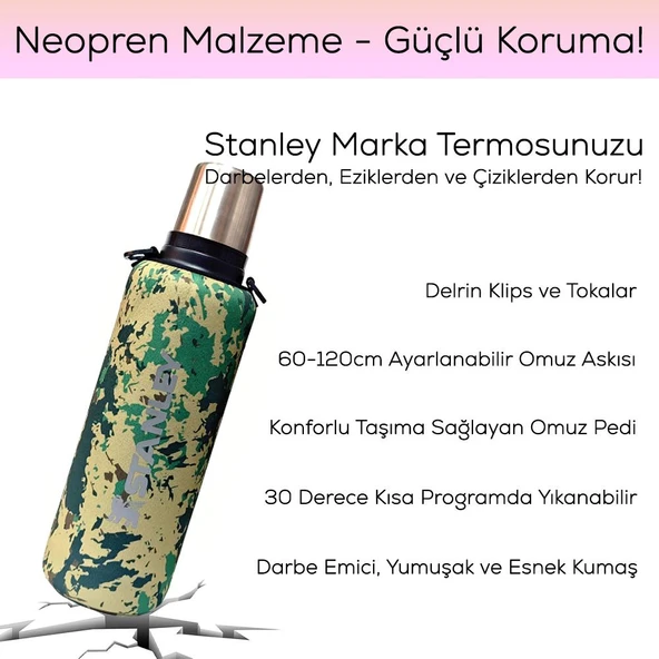 Stanley Koruyucu Neopren Termos Kılıfı 1lt - 1,3lt - 1,4lt Klasik Kulplu - 2