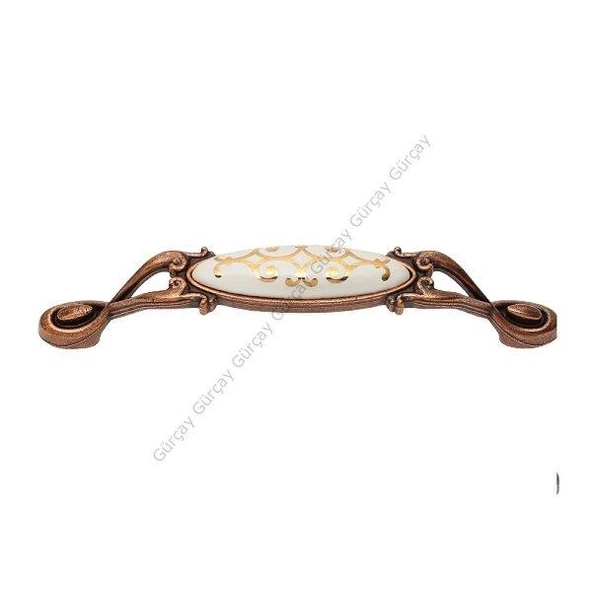 Narin Porselen Bakır Çekmece Kapak Kulpu (2 Adet) - 3