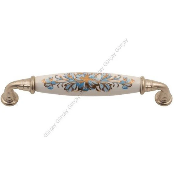 Gürçay Sude Porselen Kulp Saten Mavi Çiçekli 128mm (2 Adet)