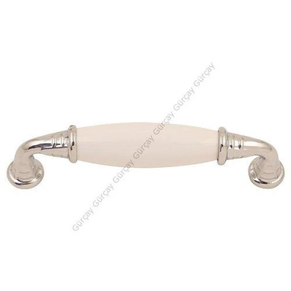 Gürçay Sude Porselen Kulp Krom Düz 96mm (2 Adet)