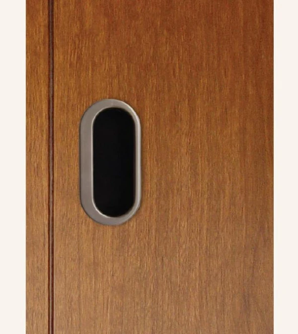 Gürçay Gömme Kulp Oval Parlak Krom (2 Adet) - Resim 2