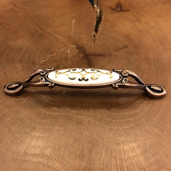 Narin Porselen Bakır Çekmece Kapak Kulpu (2 Adet) - 5