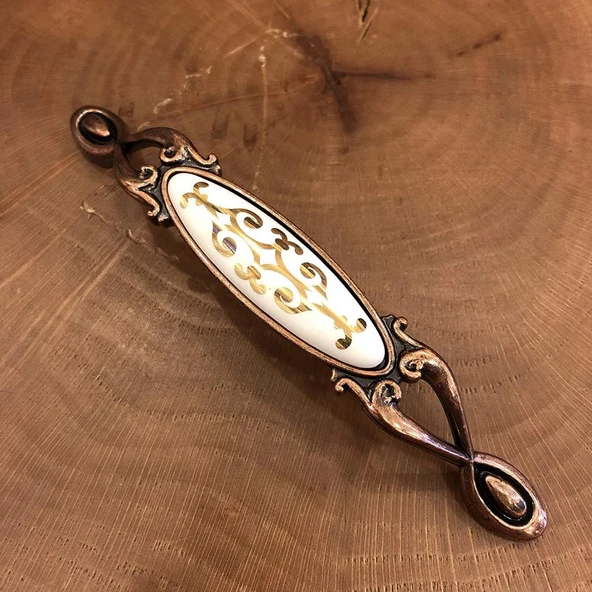 Narin Porselen Bakır Çekmece Kapak Kulpu (2 Adet) - 7