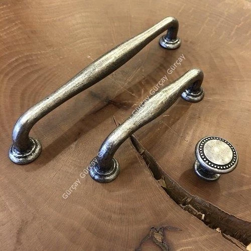 Gürçay Oba Çekmece Kapak Kulpu Antik Gümüş (2 Adet) - Resim 5