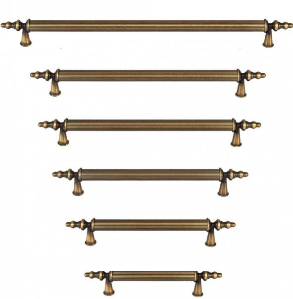 Gürçay Sude Lüks Çizgili Çubuk Mobilya Dolap Çekmece Kapak Kulpu (2 Adet) - Resim 3