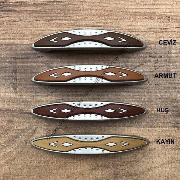 Gürçay Plastik Ahşap Desenli Çekmece Dolap Kapak Kulpu BER 96mm (2 Adet)